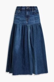 The Drop Waist Denim Midi Skirt at The Outnet